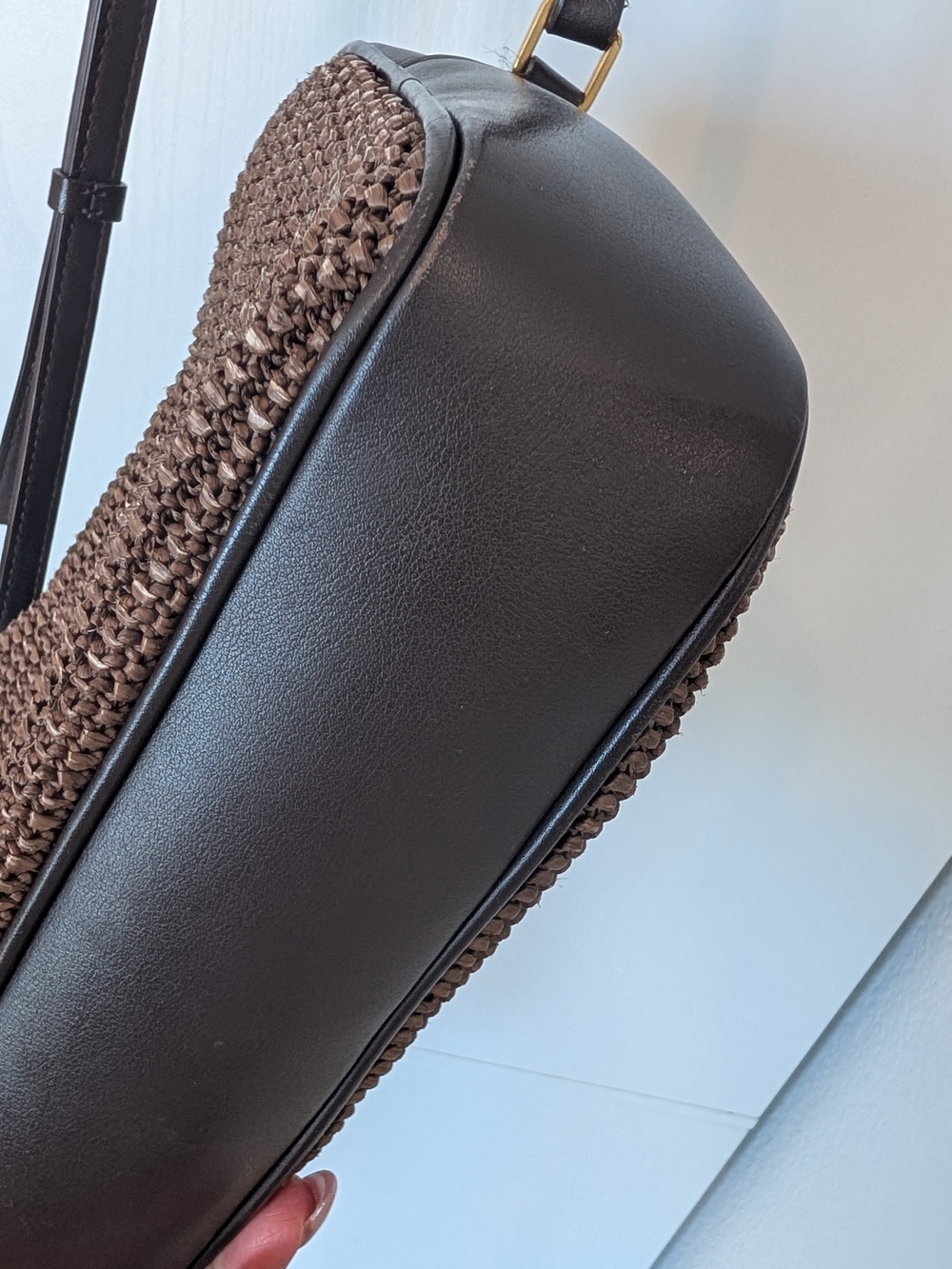 SAINT LAURENT Lou Ysl Monogram Raffia Camera Bag In Brown - Picture 5 of 14